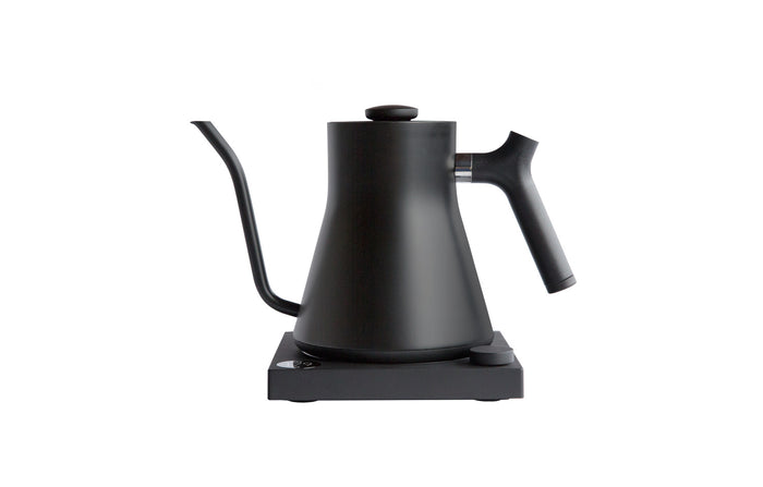 Fellow Stagg Electric Coffee Pouring Kettle with .09L Capacity Temperature Hold Display and Designed to Restrict Flow Rate for Effortless Pouring